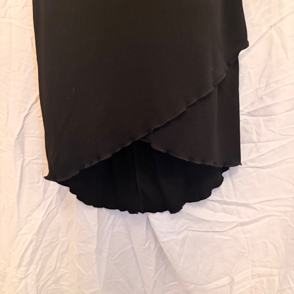 Black Strapless Beaded Dress Asymmetrical Hem Party Cocktail Size M - Picture 3 of 9